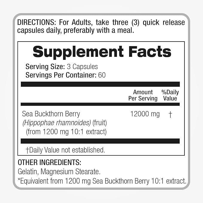 FITO MEDIC'S Lab | sea Buckthorn | seabuckthorn | 180 Capsules.