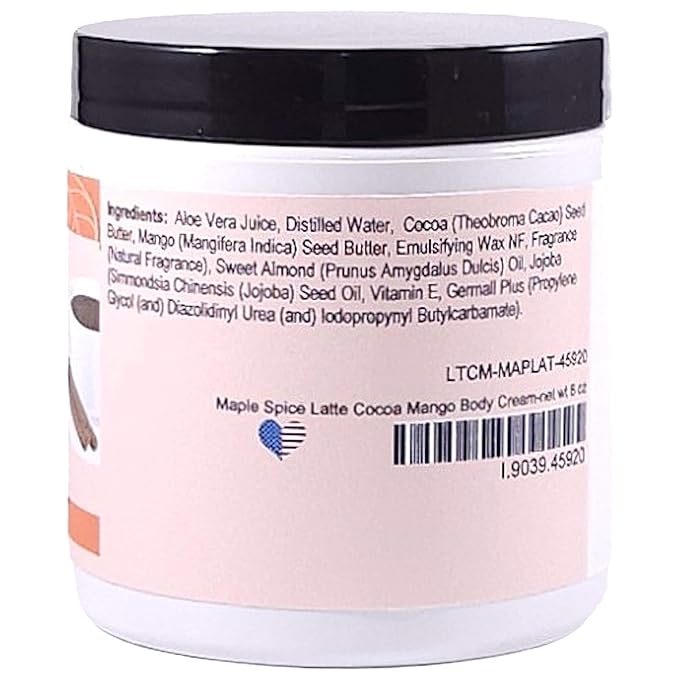 Blossom to Bath Maple Spice Latte Cocoa Mango Body Cream (8 Ounce) - Natural Fragrance - Feels Like A Lotion And Works Like A Butter with a Pumpkin Spice Latte Scent