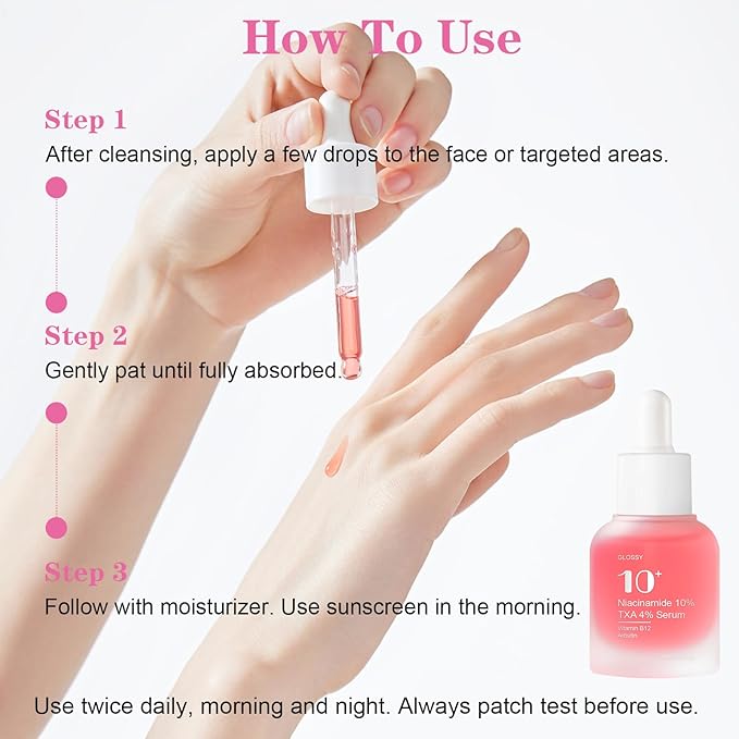 Niacinamide Serum 10% + Tranexamic Acid Serum 4%, Arbutin 2%, Hyaluronic Acid, Hydrating and Clarifying Facial Serum for Smooth, Radiant Looking Skin, Uneven Tone Care (30ml /1.01 fl.oz)