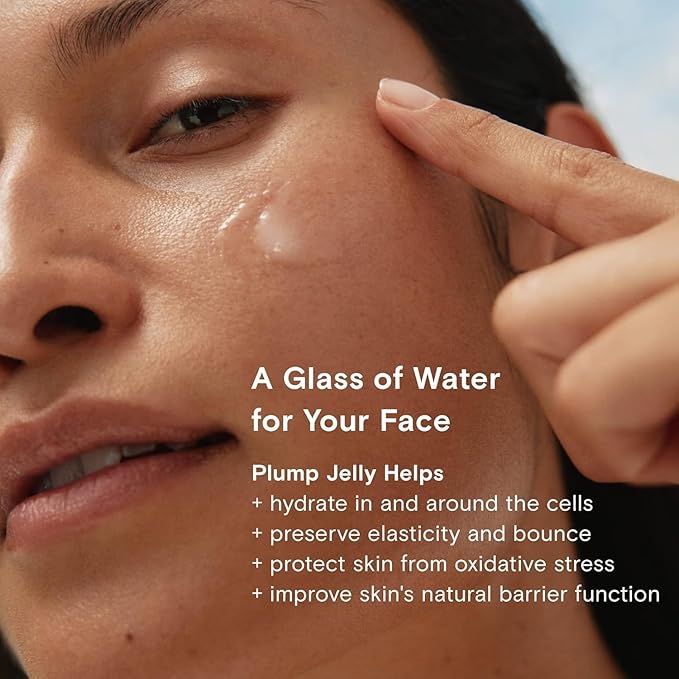 Moon Juice Plump Jelly Hyaluronic Acid Serum for Face - Hydrating Serum with Peptides & Mushrooms, Anti Aging Skincare for Dehydrated Skin, Barrier Support & Elasticity, Vegan & Cruelty-Free, 1 Fl oz