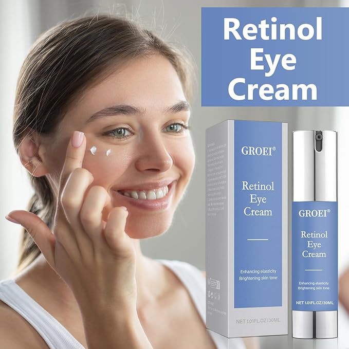 Retinol Eye Cream for Dark Circles & Wrinkles -Night Care Eye Cream with Collagen Hyaluronic Acid Effective in 3-4 Weeks to Fight Against Aging, Reduce Puffiness and Bags, All Skin Types