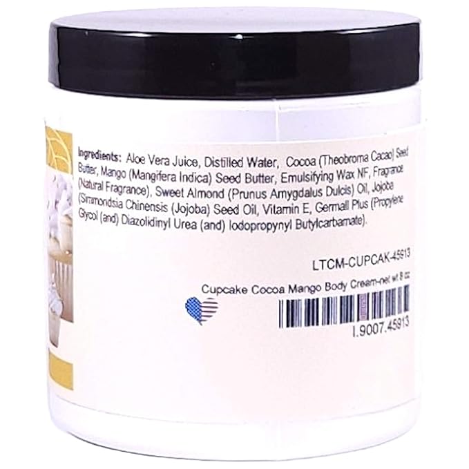 Blossom to Bath Cupcake Cocoa Mango Body Cream (8 Ounce) - Natural Fragrance - Feels Like A Lotion And Works Like A Butter with a Rich Vanilla Scent