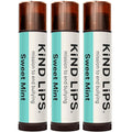 Kind Lips Sweet Mint Organic Lip Balm – Cooling Peppermint Lip Care, Natural Beeswax Moisturizing Lip Balm for Dry, Chapped Lips (Pack of 3)
