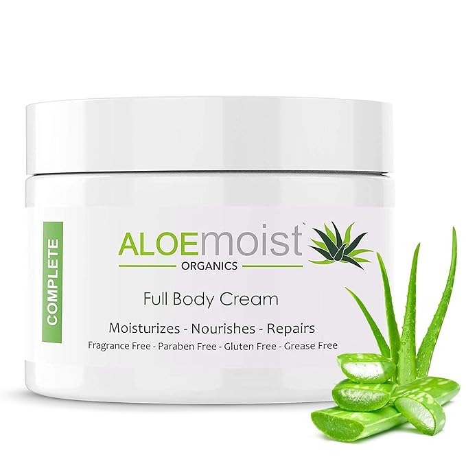 Organic Aloe Vera Face Cream & Body Moisturizing Cream, Natural Aloe Vera Lotion with Vitamin E Oil, Vitamin C, Retinol Cream, Shea Butter, Anti Aging Face Moisturizer for Women Dry Skin (4 oz - 2pk)