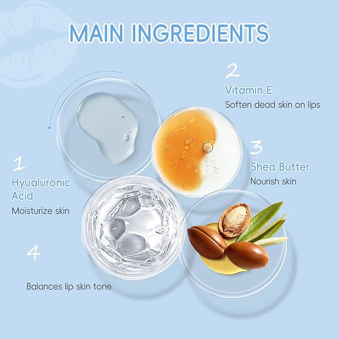 AKARY Milk 5 Pcs Moisturizing Lip Mask, Lip Sleep Gel Pads Mask Bulk for Moisturizing, Patches Let Skin Smoothing, Exquisite, Remove Dead Skin, Keep Plump & Wrinkle, for Dry or Chapped Lips (5)