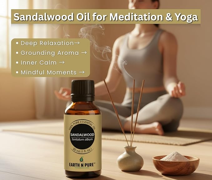 Earth N Pure Sandalwood (Chandan Oil) Essential Oil for Skin- Natural and Therapeutic Grade - 100 ml