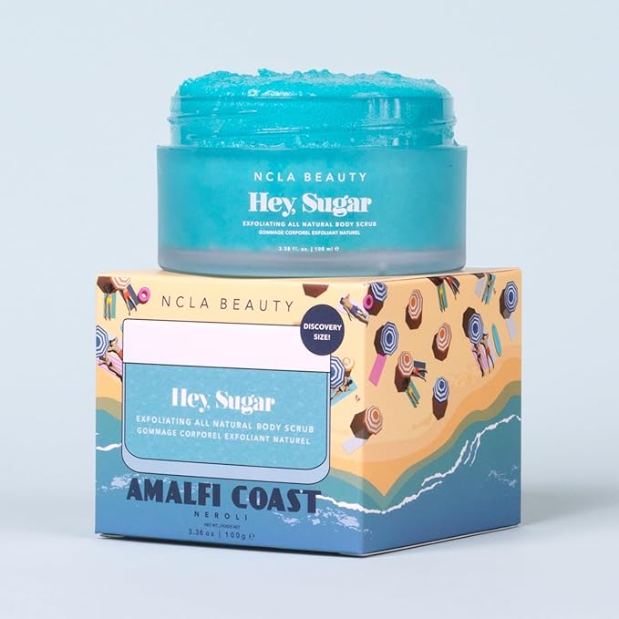 NCLA Beauty Hey Sugar All Natural Body Scrub - Moisturizing, Exfoliating Sugar Scrub - Notes of Neroli - Amalfi Coast - 3.4 oz
