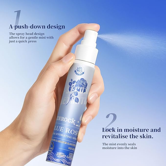 Venrock Rose Water Spray for Face, 3.4 fl oz Organic Face Mist with Damask Rose, Instant Hydration & Soothing for All Skin Types, 5-Second Fast Penetration, Alcohol-Free & Dye-Free, Vegan Skin Care