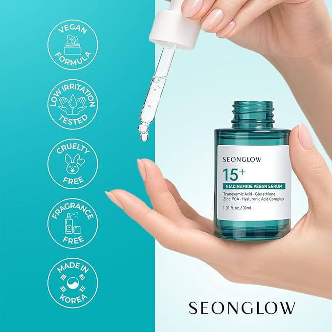 15% Vegan Niacinamide+ 3% Tranexamic Acid Serum: Korean Skin Care Niacinamide serum - Pore Minimizer for Face, Glutathione, Zinc PCA, 1.01 fl.oz.(30ml)