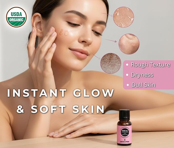 Earth N Pure Rose (Gulab Oil) Essential Oil Natural and Therapeutic 50 ml