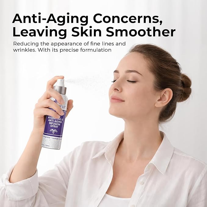 SKIN DEVA Hyaluronic Acid & Argireline Facial Spray – Hydrating Face Mist with Lavender Extract – Helps Improve the Appearance of Fine Lines – Lightweight Moisture Boost for All Skin Types (Lavender)