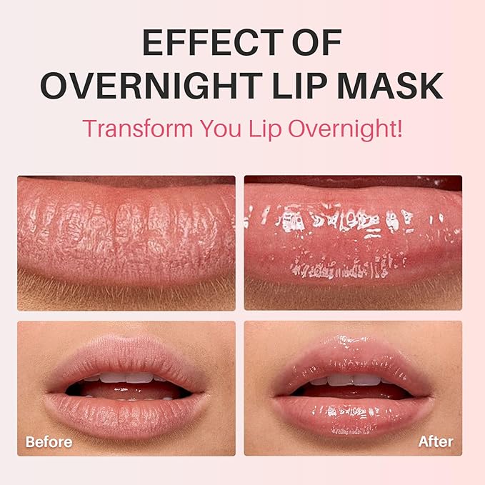 SPODARE Lip Mask, Hydrating Overnight Lip Sleeping Mask, Lip Moisturizer for Dry Cracked Lips Care, Dual-Color Lips Balm for Nourishing and Softening Lips, Minimizes Fine Lines - Lemon Mint