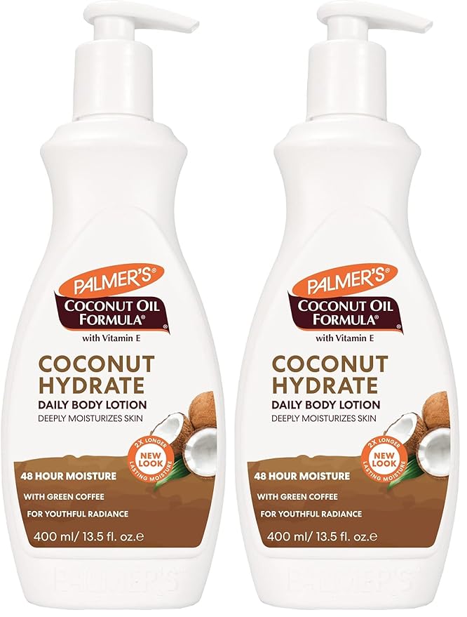Palmer's Coconut Oil Formula Body Lotion for Dry Skin,Hand & Body Moisturizer with Green Coffee Extract & Vitamin E,Pump Bottle,13.5 Fl Oz,(Pack of 2)