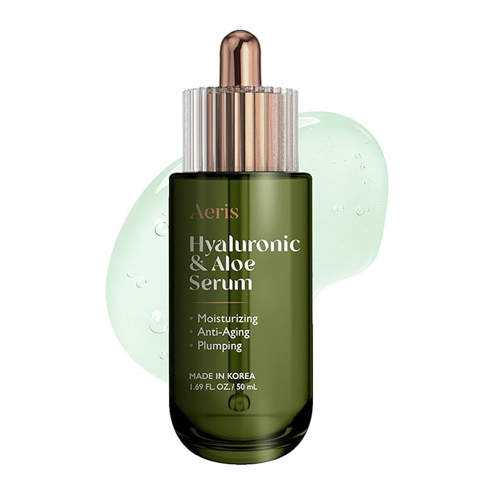 Aeris Hyaluronic Acid Serum for Face with Aloe - Ultra Hydrating & Soothing Formula For Dry, Sensitive Skin – Dermatologist Tested, Anti-Aging, Korean Skin Care – Vegan, Clean Beauty – 1.69 Fl Oz