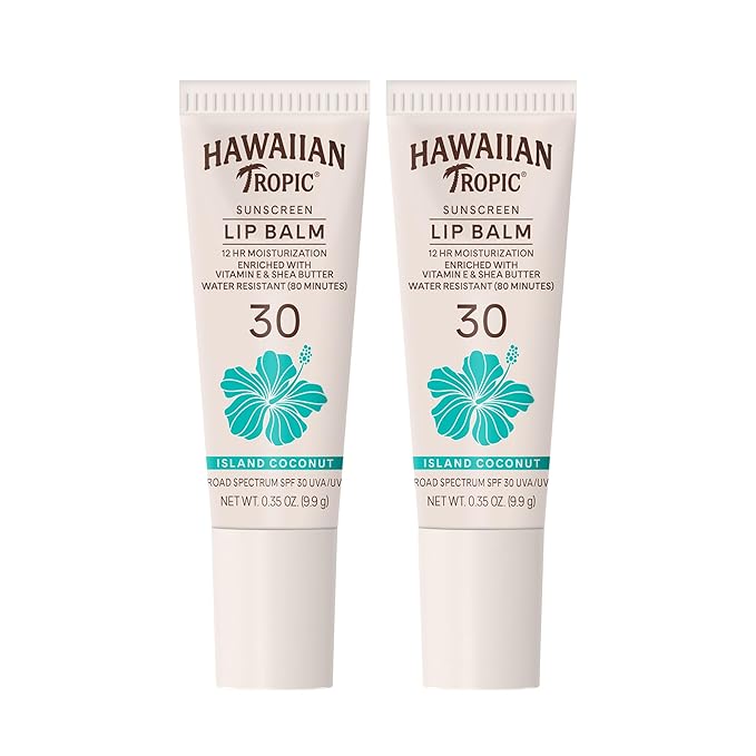 Hawaiian Tropic Lip Balm, Island Coconut, SPF 30, 0.35oz each, Twin Pack