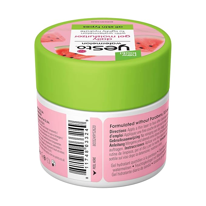 Yes To Watermelon Daily Gel Moisturizer, Plumping Moisturizer That Improves Texture & Refreshes Your Skin, With Antioxidants, Sodium Hyaluronate & Vitamin C, Natural, Vegan & Cruelty Free, 1.7 Fl Oz