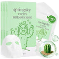 SPRINGSKY Hydrating Face Mask with Natural Cactus & Centella Asiatica, Moisturizing Sheet Mask for Dry Sensitive Skin, 24HR Deep Hydration Soothing for Radiant Glow, Korean Skincare,12 Count