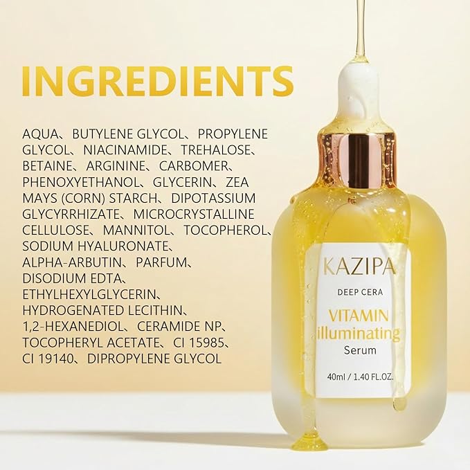 Vitamin C Serum for Face, Anti Aging Vitamin Illuminating Brightening Serum with Niacinamide,Hyaluronic Acid & VE, Skin Care for Evens tone, Dark Spot Corrector, Hydrates, Reduces Wrinkles,1.35Fl Oz