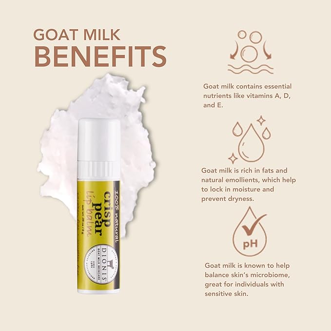 Dionis Goat Milk Lip Balm Crisp Pear 0.28oz (Pack of 6)
