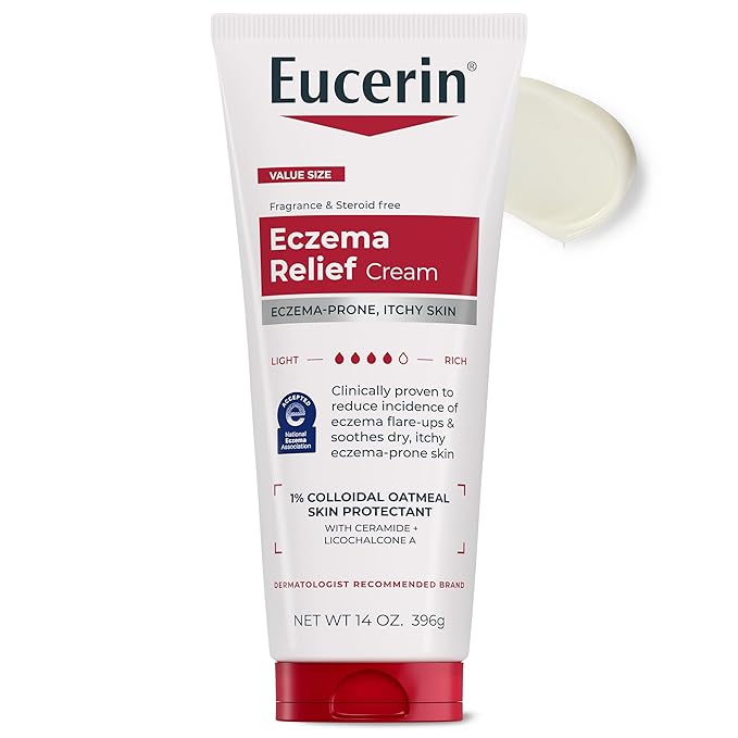Eucerin Eczema Relief Body Cream, Eczema Cream with Colloidal Oatmeal, Ceramide-3 and Licorice Root Extract, 14 Oz Tube
