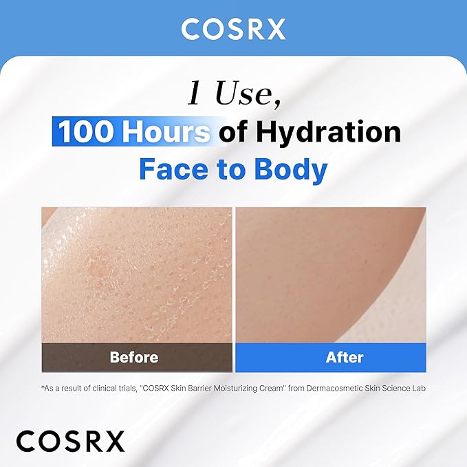 COSRX Skin Barrier Moisturizing Body Cream | 100-Hour Hydration For Dry to Extremely Dry Skin, with Ceramide & Hyaluronic Acid | Unscented, Non-Greasy | 15.2 fl oz, Korean Skin Care