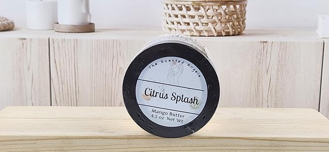 TSA Handmade Whipped Mango Citrus Splash Body Butter Cream, Luxury Body Lotion for Dry Skin, Daily Moisturizing Shea Butter, Sunflower Oil, Women, Men, Teens, 4.5 oz Jar (Citrus Splash, 4.5 oz)