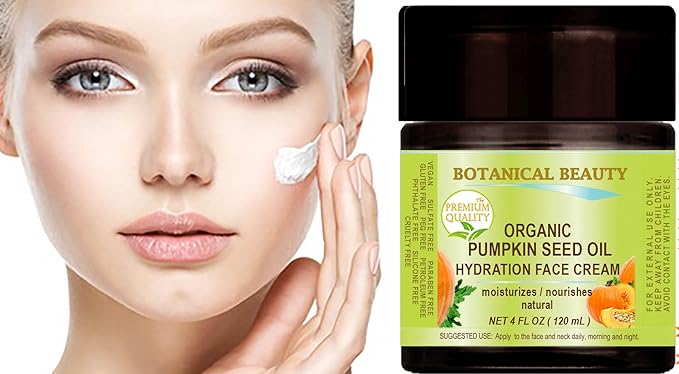 Botanical Beauty PUMPKIN SEED OIL Hydration Face Cream for NORMAL, DRY, SENSITIVE SKIN 2 Fl. oz - 60 ml Hydrating, Moisturizing, Nourishing, Smoothening, Softening