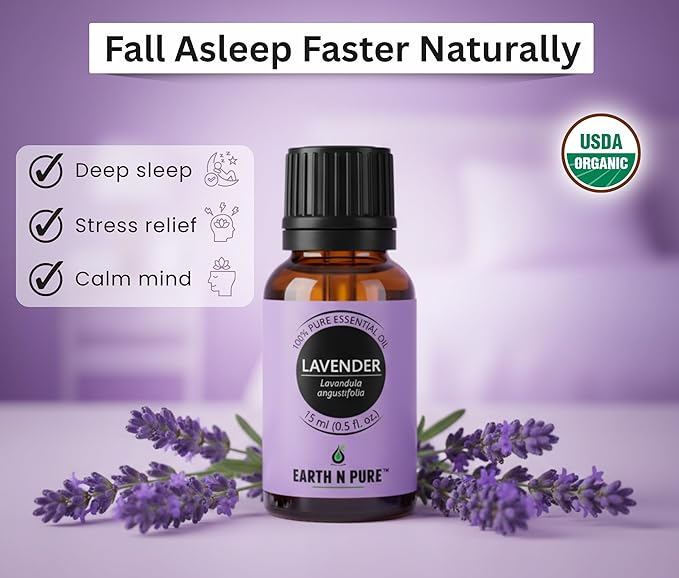 Earth N Pure Lavender Essential Oil Steam Distilled, Natural and Therapeutic Grade for Skin, Hair, DIY and Aromatherapy | 50 ml