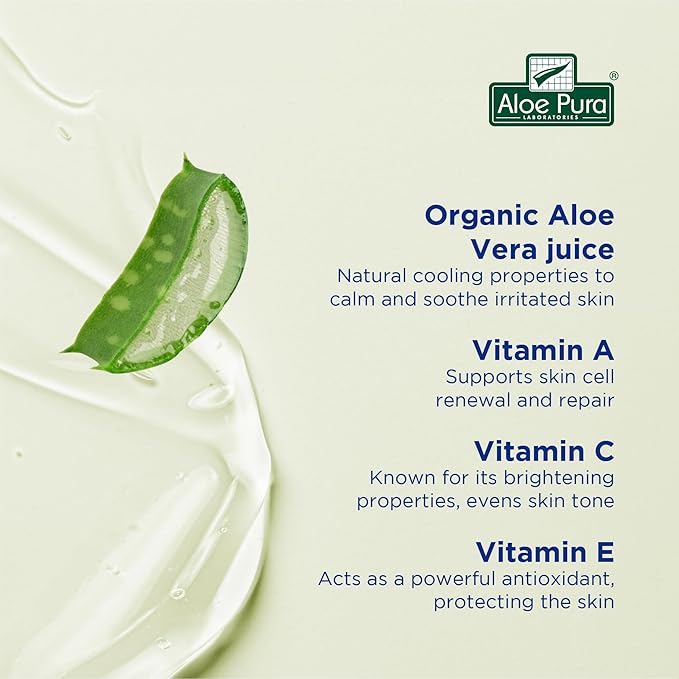 Aloe Pura Organic Aloe Vera Gel & Vitamin A C & E 6.8 fl oz