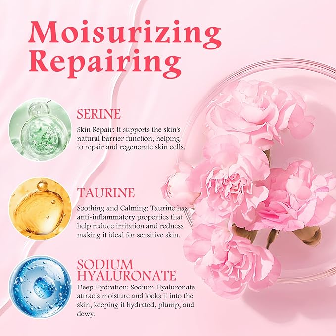 Hydrating Facial Masks Skincare for Women,Pink Rose Face Mask Sheet Skincare, Moisturizing Face Mask for All Skin Types (10-Packs)
