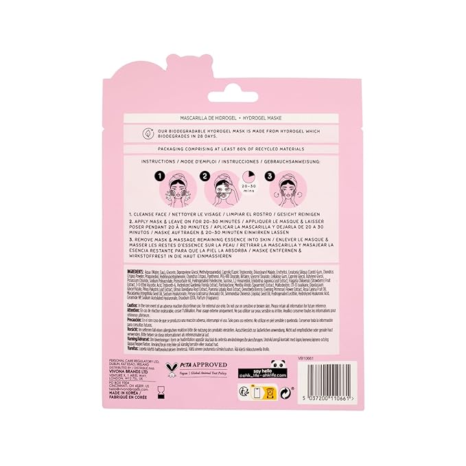 Oh K! Triple Hyaluronic Acid Slugging Mask with Ceramides and Strawberry, Brightens and Plumps, K Beauty, Biodegradable, Vegan and Cruelty Free, 33g