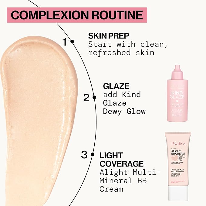 Pacifica Makeup Primer – Kind Glaze Dewy Glow Layer, Hydrating Primer with Vegan Collagen, Squalane & Ceramides for Soft-Focus Radiance, Vegan & Cruelty-Free, 1 fl oz (Pack of 2)