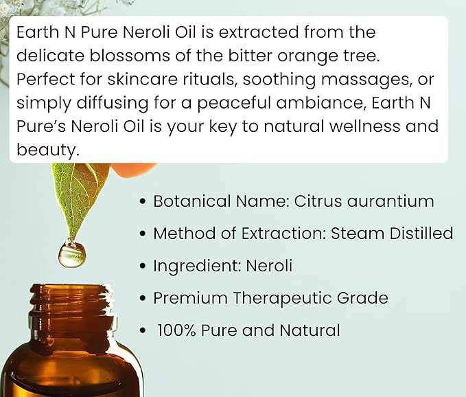 Earth N Pure Neroli Essential Oil Natural and Therapeutic Grade Pack of 2 | 15 ml