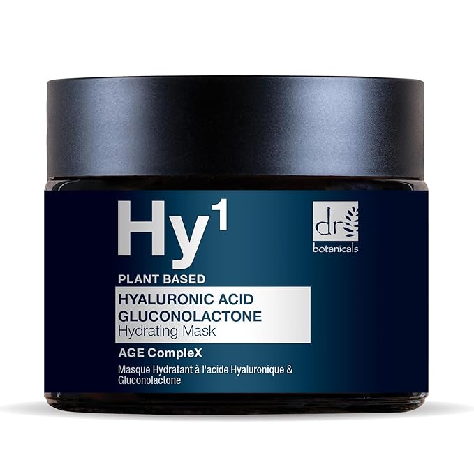 Dr Botanicals Hyaluronic Acid & Gluconolactone Hydrating Anti-Aging Facial Mask | Reduce Wrinkles, Renew, Gentle Exfoliate and Revitalize Skin with Nourishing Hyaluronic Acid Mask