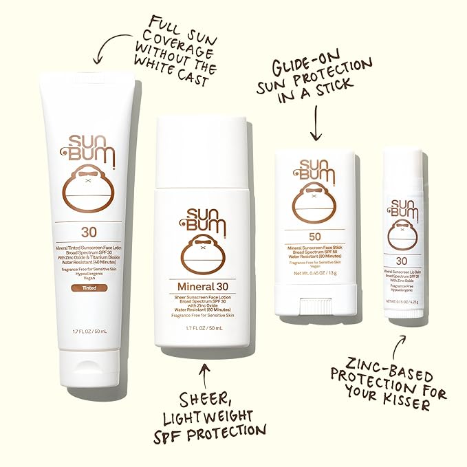 Sun Bum Mineral SPF 30 Tinted Face Sunscreen-Matte Primer-Broad Spectrum Moisturizing Sunscreen with Vitamin E-Hawaii 104 Act Compliant (Without Octinoxate&Oxybenzone)-Travel Size 1.7 oz,(Pack of 2)