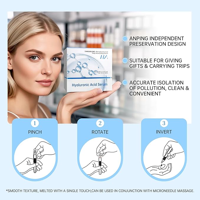 5% Ultra Hydrating Serum Vials with Niacinamide,Collagen Stem Cell,Wake Nature Perfection|AntiAging|Deep Hydration|CellActivation-1.5ml*30Pcs Ultra Hyaluronic Acid Serum for Face