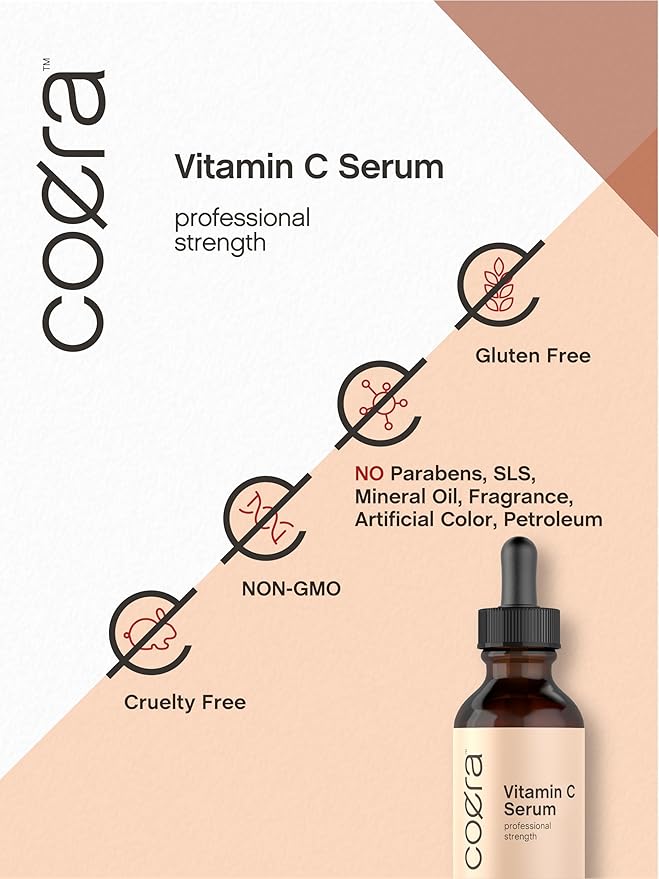 Coera Vitamin C Face Serum | 12% with Ascorbic Acid | 2 fl oz | Hydrating and Moisturizing for Dark Spots | Paraben & SLS Free