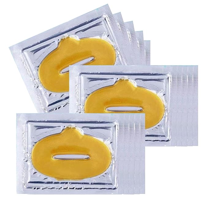30 pieces of Moisturizing Collagen Crystal Lip Mask - Anti-Ageing & Anti Chapped, Reduce lip Wrinkles, Fade Lip Color, Make Skin Smooth (Gold)