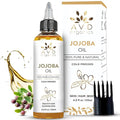 AVD ORGANICS Jojoba Oil for Hair (120ml Large) – Natural Cold-Pressed Unrefined Hexane Free huile de jojoba for Hair, Face, Scalp, Nails & Cuticles | Carrier Oil - 4.05 fl oz