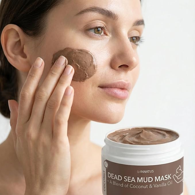 INNATUS Dead Sea Mud Mask with Agave Coconut Oil – 4oz Detoxifying & Hydrating Face Mask – Purifies Skin & Controls Acne While Nourishing with Coconut Agave Oil