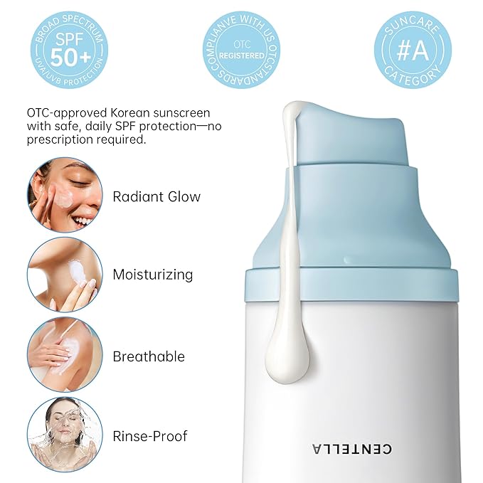 Korean Sunscreen for Face & Body – SPF 50+ Madagascar Centella Mineral Sunblock with Tinted Moisturizer, Hyaluronic Acid & Niacinamide, Lightweight & Hydrating Korean Skin Care, 50ml