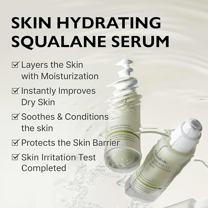 Genabelle Squalane 53 Deep Moisture Serum– Hydrating Serum with Plant-Based Squalane, Pine Exosomes for Long-Lasting Moisture, Skin Barrier & Radiance