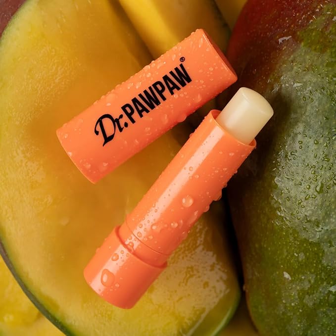 Dr. PawPaw Lip Balm - Hydrating Lip Balm Moisturizer with Aloe Vera for Deep Nourishment - Castor Oil Enriched - Mango - 0.13 oz (Pack of 2)