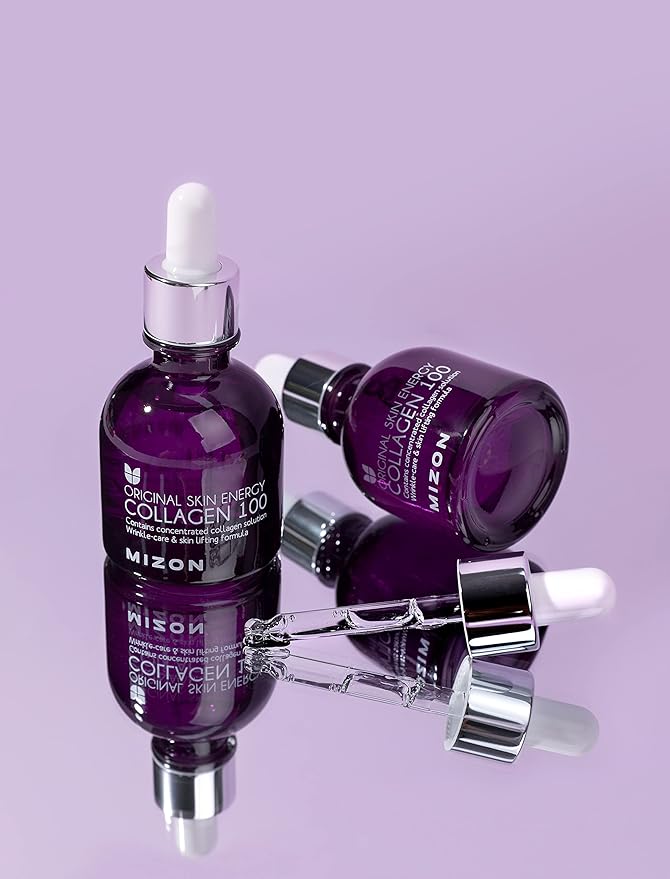 MIZON Marine Collagen 100 Ampoule Serum Korean Collagen Peptide Serum for Firming Skin Wrinkles Hydrating Anti Aging K-Beauty Serum with Adenosine Panthenol & Centella (1.01 fl oz)
