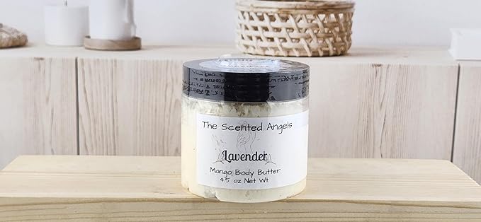 TSA Handmade Whipped Mango Lavender Body Butter Cream, Luxury Body Lotion for Dry Skin, Daily Moisturizing Shea Butter, Sunflower Oil, Mothers, Fathers, Women, Men, Teens, 4.5 oz Jar