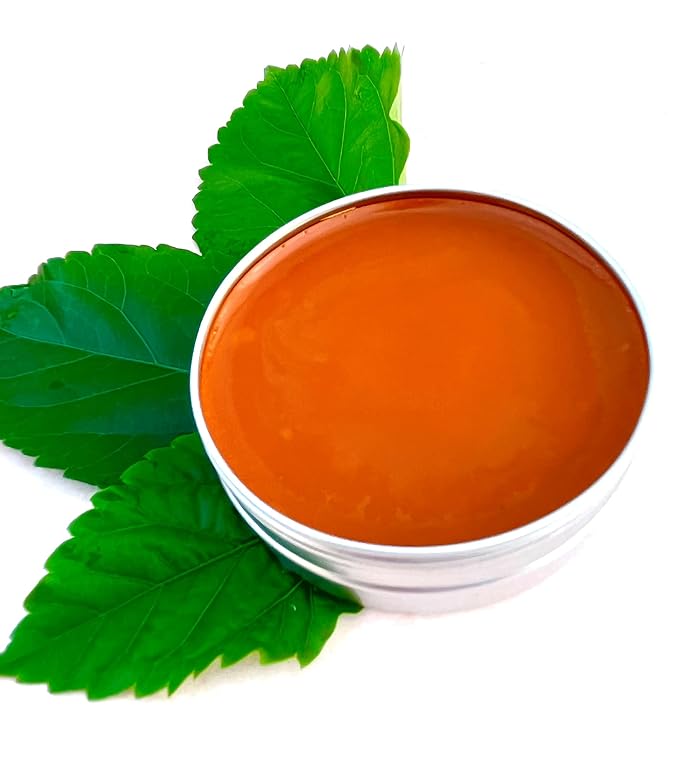 Sea Buckthorn Balm Eczema, Psoriasis Salve dry or cracked skin, Sun burn, Sun Damage Spots, Brown Spots on face, Safe for baby child rash, 2 oz tin, handmade USA, Cold Pressed Organic Vegan