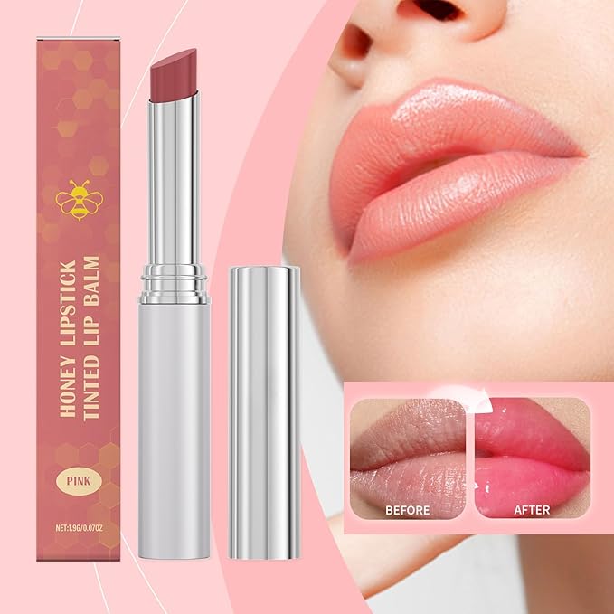 Honest Tinted Lip Balm - Moisturizing Long Lasting Lipstick, Hydrating Natural Lip Gloss with Nourishing Ingredients, Repairing Lip Care for Dry Lips, Dark Pink (0.07oz)