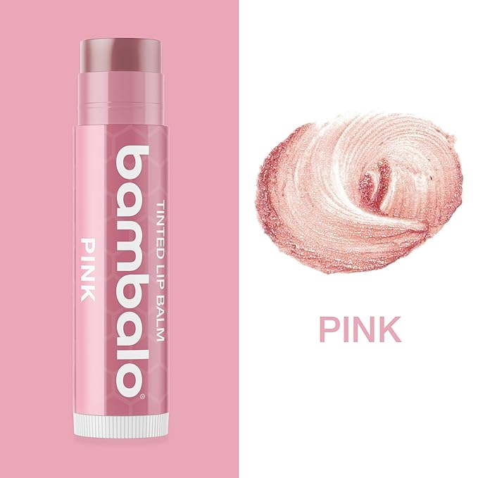 Tinted Lip Balm Pink 2-Pack - Hydrating Moisturizing Care - Soft Rosy Tint - Natural Organic Formula - Everyday Wear, Smooth Color - Made in USA