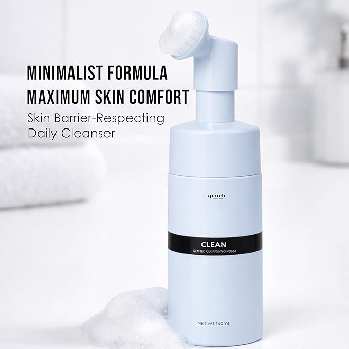 quitch Skin Science Foaming Face Wash Dermatologist-Developed Gentle Facial Cleanser for Sensitive Skin, pH-Balanced, Fragrance-Free, Korean Face Wash Skincare, Sulfate-Free