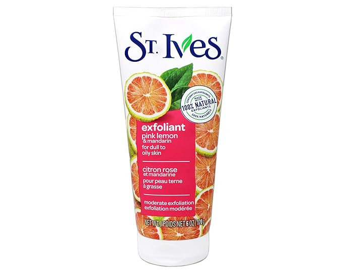 St. Ives Radiant Skin Face Scrub, Pink Lemon and Mandarin Orange, 6 oz